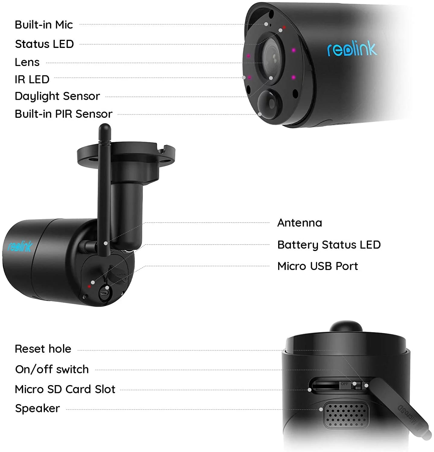 1080P Wireless Outdoor Security Rechargeable Battery-Powered WIFI Camera, IP65 Waterproof, Night Vision, 2-Way Audio, Support Google Assistant/Cloud/Sd Storage, Argus Eco(Black)