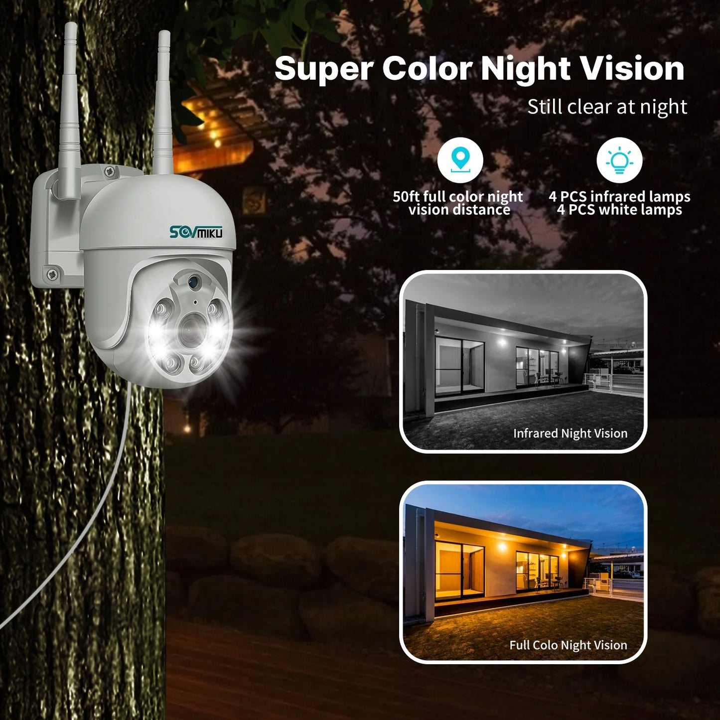 360 View Pan Tilt 5MP Wireless Security Camera System with 12.1" Monitor,3Tb Hard Drive,Color Night Vision,Ai Human Detection