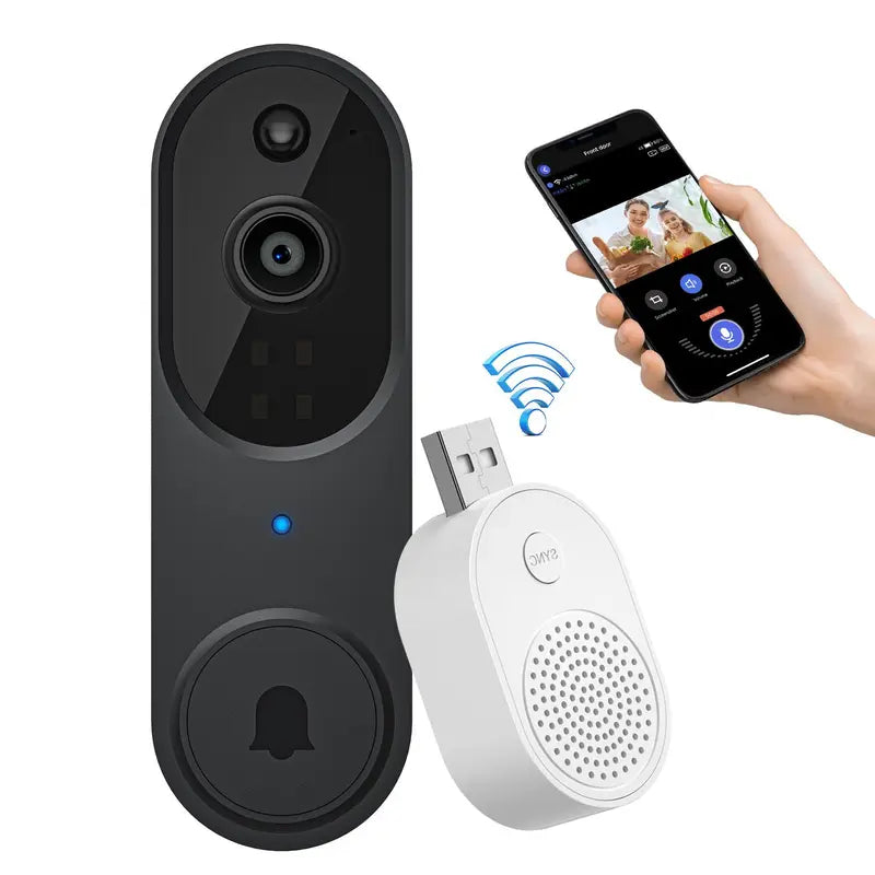 2.4Ghz WIFI Video Doorbell Camera, 1 Set 2-Way Audio Video Camera Doorbell, Home Security Smart Video Doorbell Camera, Home Security & Safety System