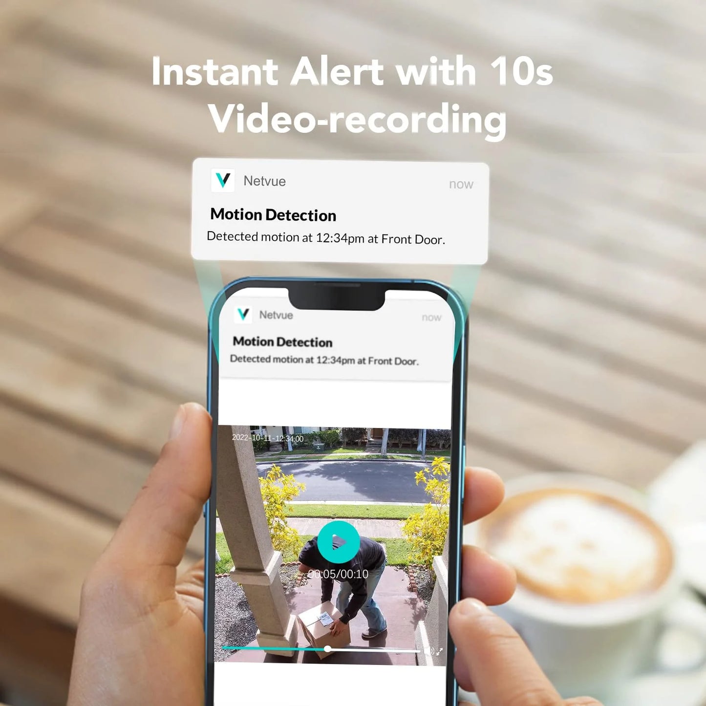 Outdoor Security Camera, 2K Surveillance Cameras Wireless Wifi Battery with AI - Only for 2.4Ghz