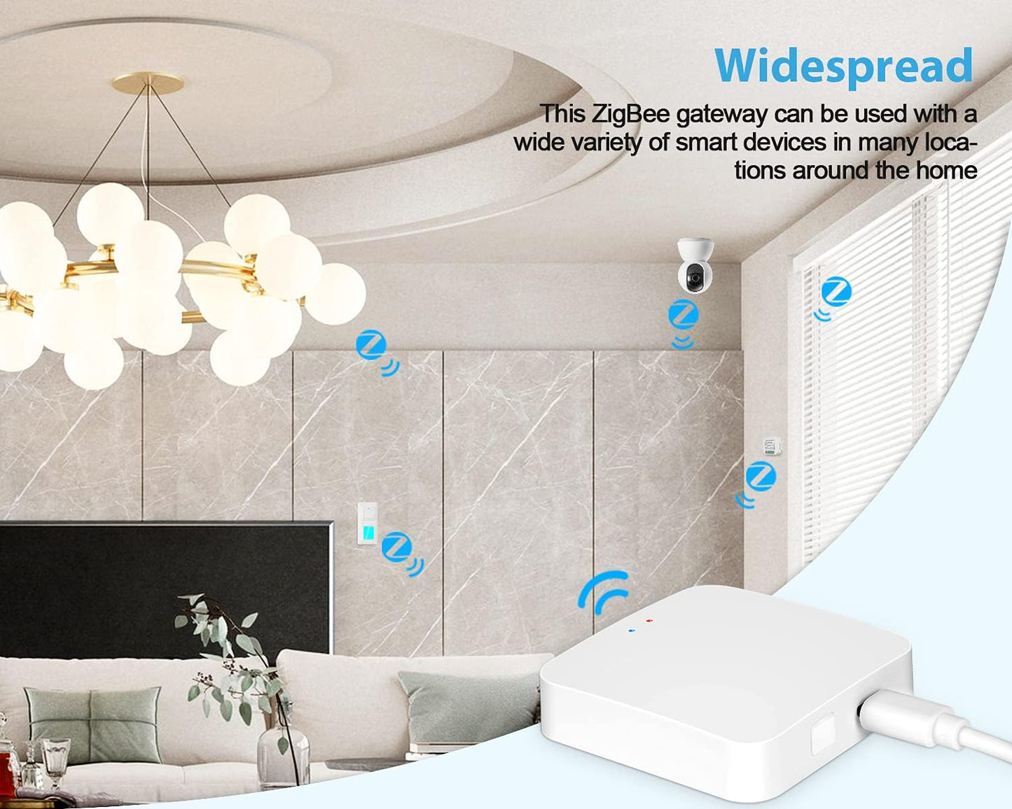 Zigbee Hub, Tuya Smart Hub Zigbee 3.0 Gateway Compatible with All Tuya Zigbee Smart Devices, APP Remote Control Smart Home Hub for Home Automation-Connect up to 55 Devices,Tuya Zigbee Only