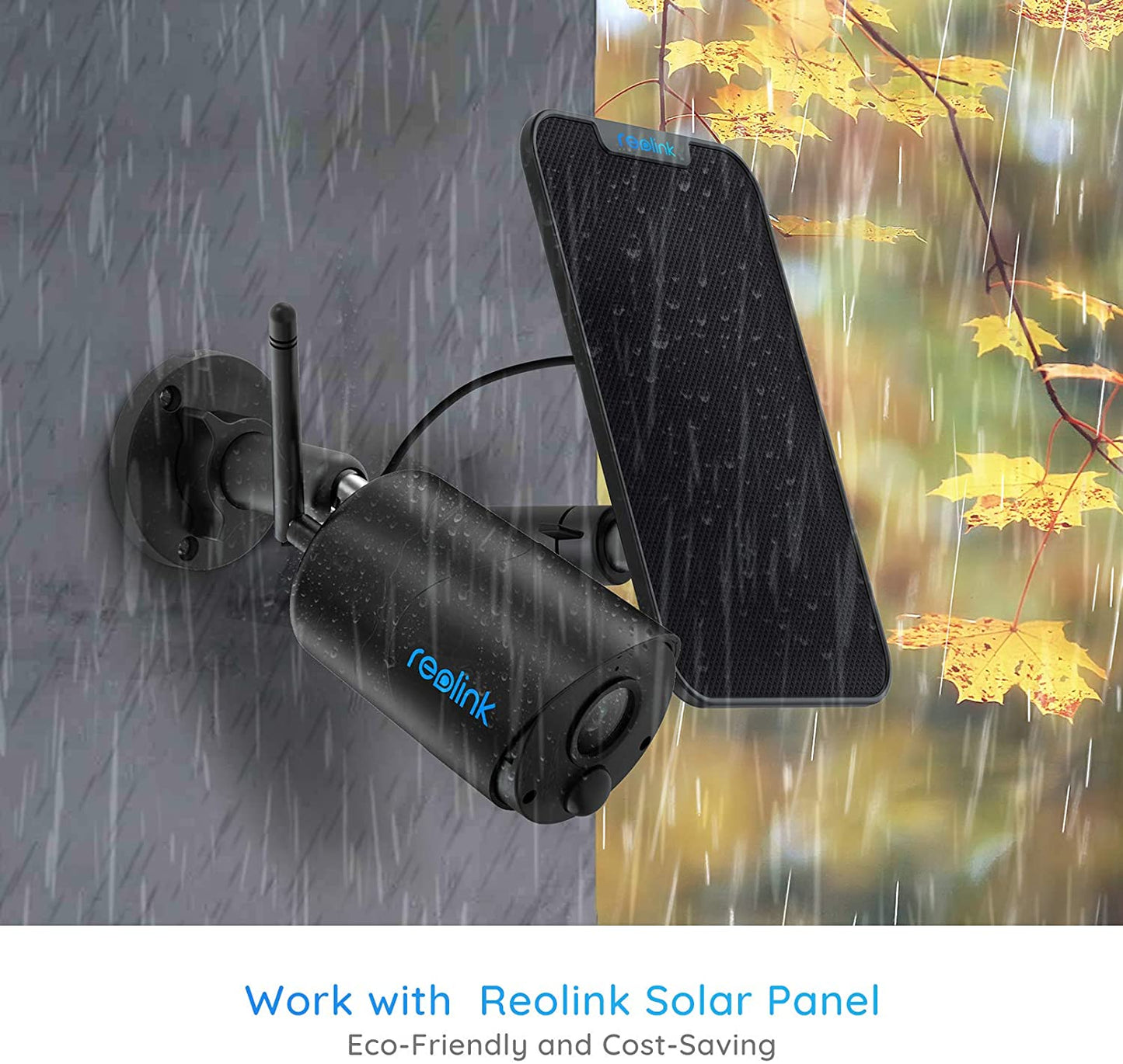 1080P Wireless Outdoor Security Rechargeable Battery-Powered WIFI Camera, IP65 Waterproof, Night Vision, 2-Way Audio, Support Google Assistant/Cloud/Sd Storage, Argus Eco(Black)