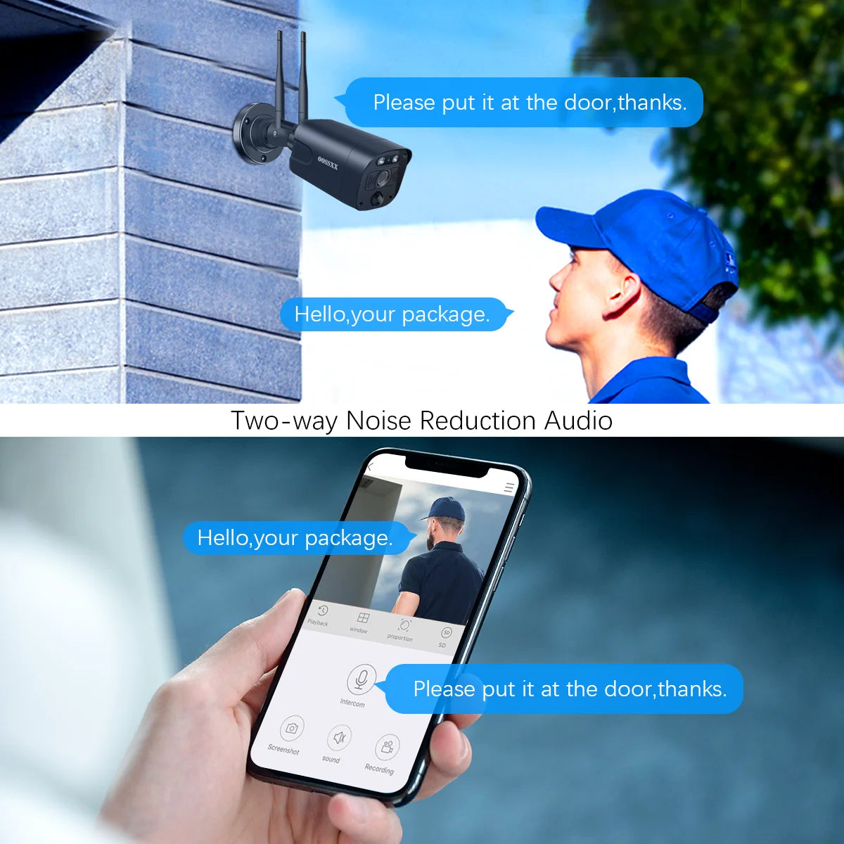 (2-Way Audio & PIR Detection) 5MP Dual Antennas Outdoor Security Camera System Wireless Home Security System