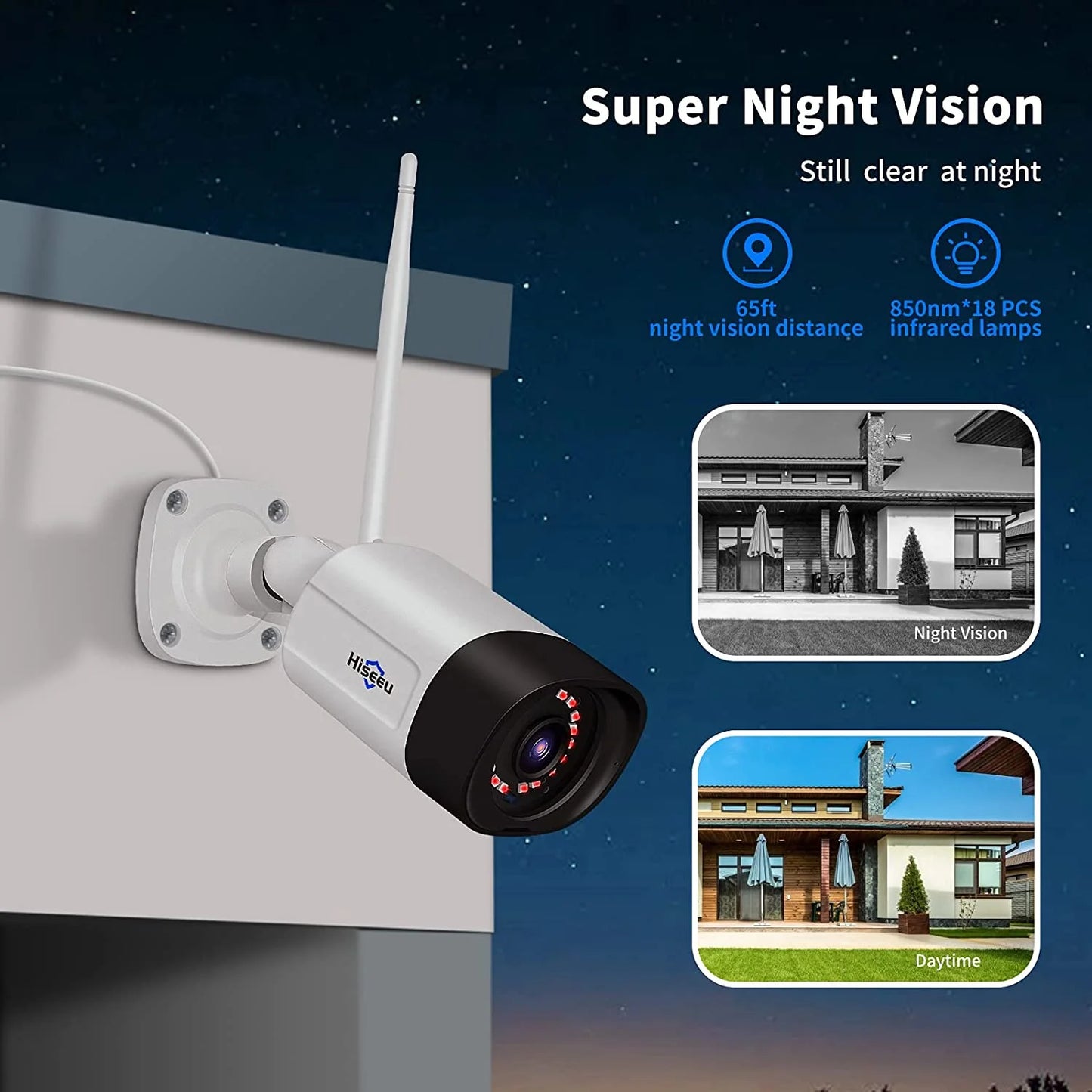 5MP Wireless Security Camera Wifi with Two-Way Audio,Motion Detect,Remote View,Ip66 Waterproof,Ir Night Vision,Outdoor Security Camera for Home Security