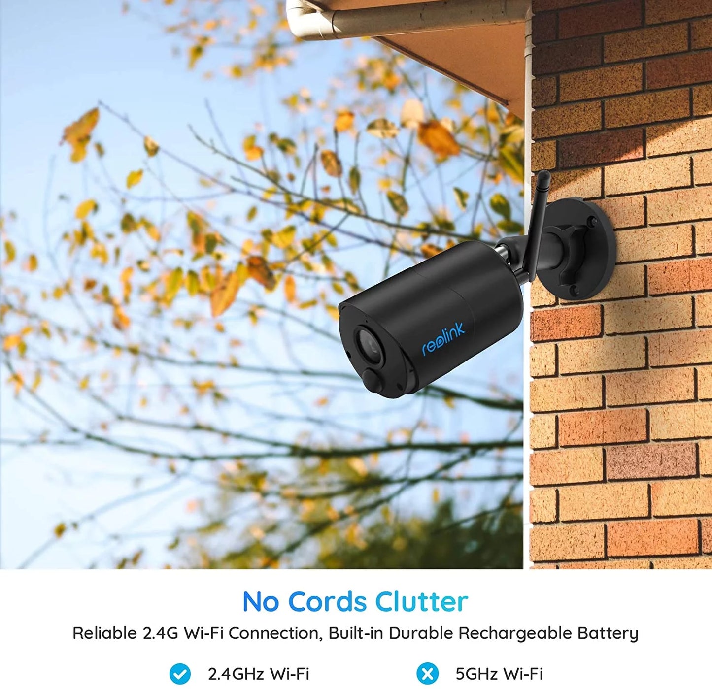 1080P Wireless Outdoor Security Rechargeable Battery-Powered WIFI Camera, IP65 Waterproof, Night Vision, 2-Way Audio, Support Google Assistant/Cloud/Sd Storage, Argus Eco(Black)