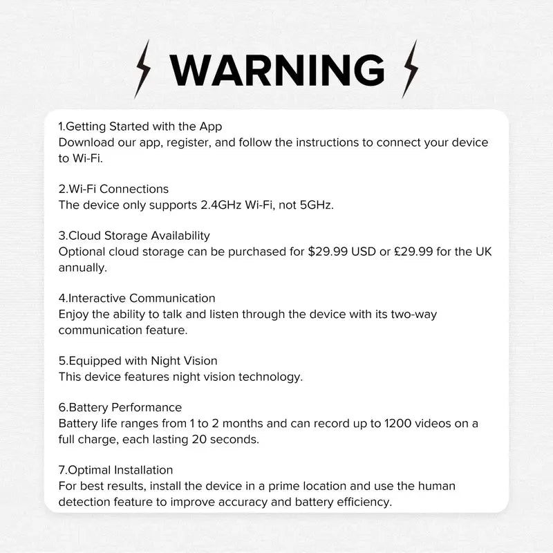 2.4G Wifi Security Camera, Wireless Outdoor Security Camera with AI Human Detection, PIR Motion Detect, Night Vision, Rechargeable Battery Camera for Home Security