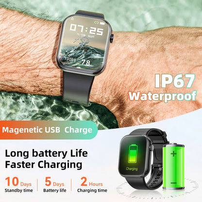 Smart Watch for Men with IP67 Waterproof,1.85 Inch Smart Watch Black
