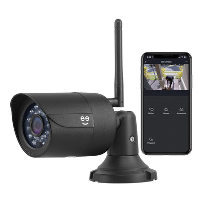 Hawk 2 Smart Security Outdoor Wired IP66 Camera | Night Vision, Motion Sensor, 2 Way Audio | Works with Alexa & Google Home | Weatherproof Black Surveillance Cam