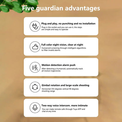 Cameras for Home Security Iutdoor, Cameras for Home Security outside Wireless Wifi HD 1080P Security Camera with Motion Detection, Auto Tracking,Two Way Talk for Home Office