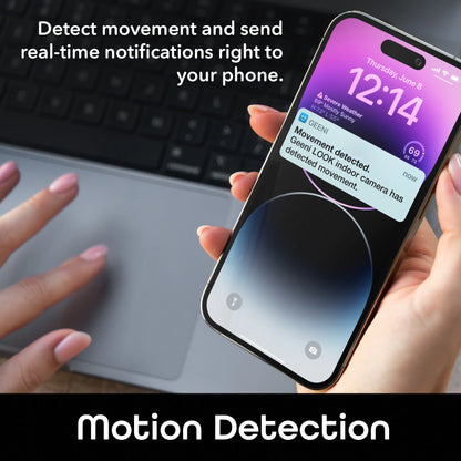 Look Smart Indoor Security Camera | 1080P HD with Night Vision, Motion Detection, 2-Way Audio | Compatible with Alexa & Google Home | Black