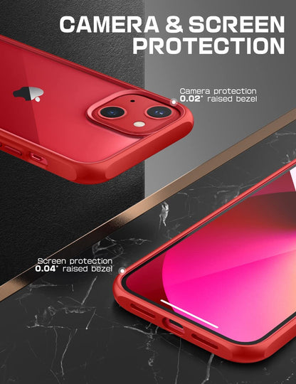 Unicorn Beetle Style Series Case for Iphone 13 (2021 Release) 6.1 Inch, Premium Hybrid Protective Clear Case (Red)