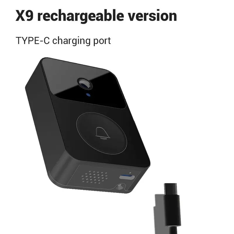 Smart Ring Doorbell Camera, 1 Count 2.4G Wifi Video Ring Doorbell Camera with Night Vision, USB Rechargeable/Batteries Required Security Security System for Home