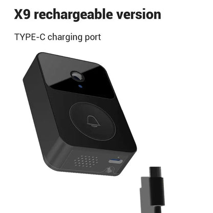 Smart Ring Doorbell Camera, 1 Count 2.4G Wifi Video Ring Doorbell Camera with Night Vision, USB Rechargeable/Batteries Required Security Security System for Home