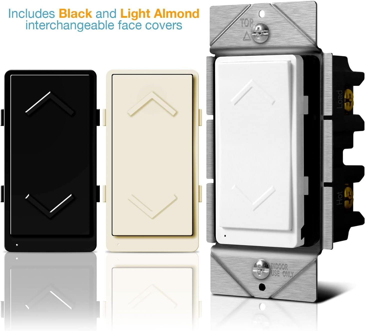 Z-Wave Dimmer, Smart Dimmer Switch for Z-Wave Home Automation, Z-Wave plus Dimmer Switch with Smart Meter Energy Monitor, Neutral Wire Required, Works with Alexa, ZW500DM-PLUS