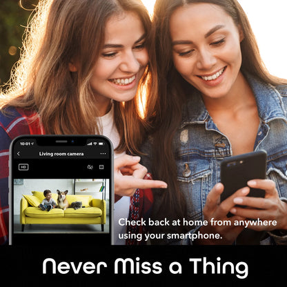 Look Smart Indoor Security Camera | 1080P HD with Night Vision, Motion Detection, 2-Way Audio | Compatible with Alexa & Google Home | Black