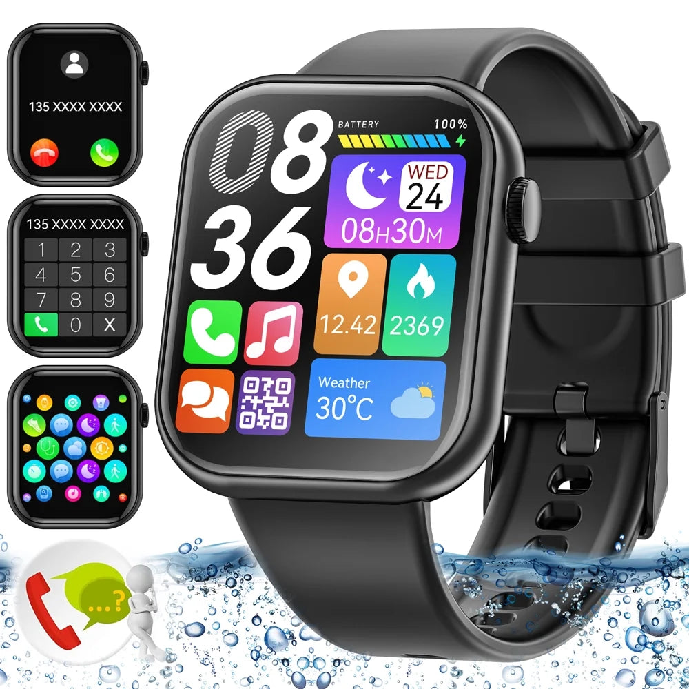 Smart Watch for Men with IP67 Waterproof,1.85 Inch Smart Watch Black