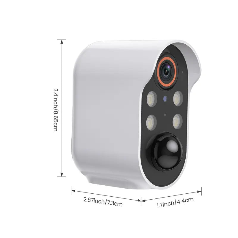 2.4G Wifi Security Camera, Wireless Outdoor Security Camera with AI Human Detection, PIR Motion Detect, Night Vision, Rechargeable Battery Camera for Home Security