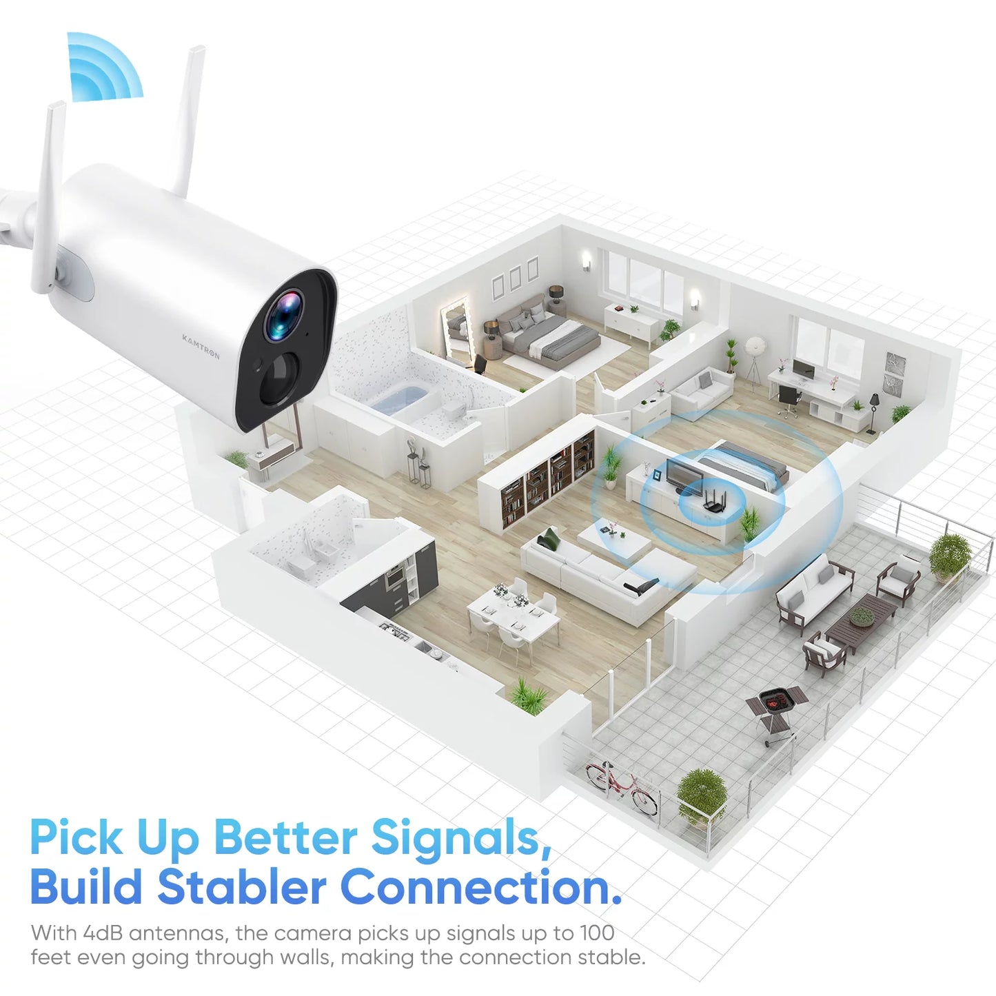 Wireless Outdoor Security Camera,  Rechargeable Battery Powered Home Security Camera, 1080P Wifi IP Camera with PIR Motion Detection,Night Vision,2-Way Audio and Waterproof,Cloud/Sd Storage