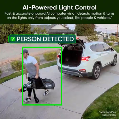 Wired Outdoor Wi-Fi Floodlight V2 Home Security Camera with 2K Video, Color Night Vision, Motion Activated Leds - White